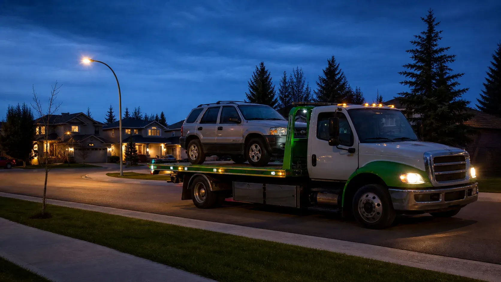 AI-created illustration of an i-Tow vehicle pickup scene