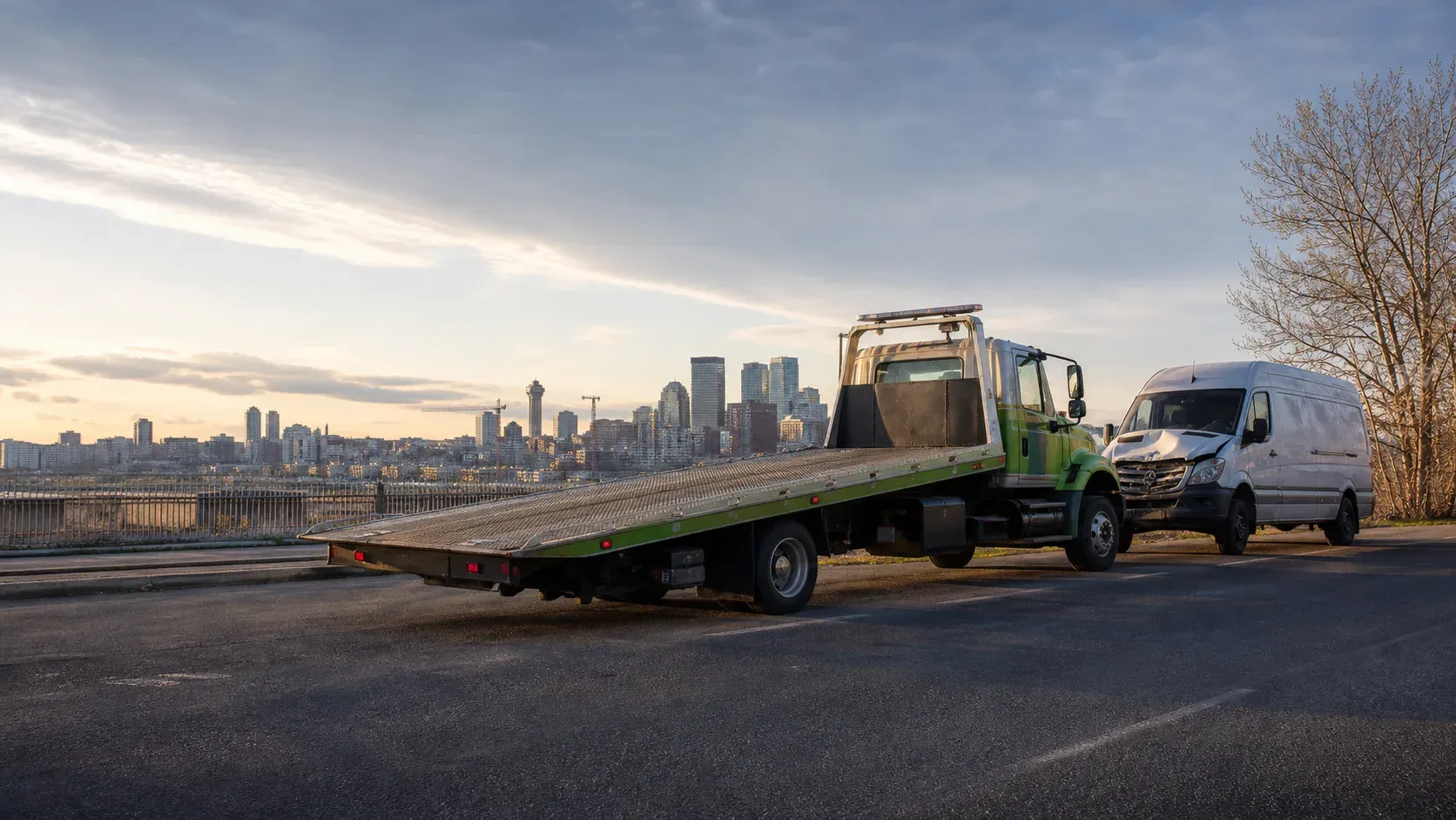 AI-created illustration of an i-Tow vehicle pickup scene