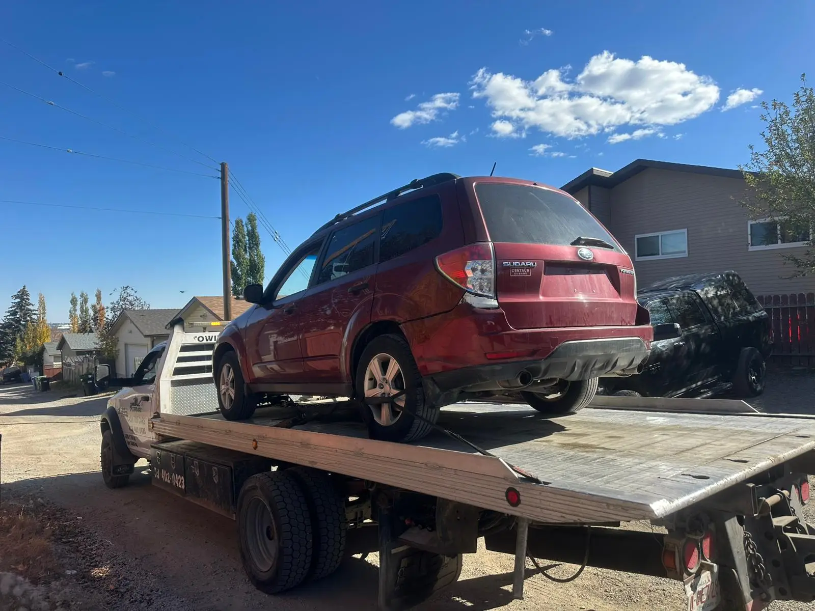 Red Subaru SUV picked up Calgary